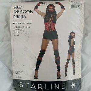 Red dragon ninja costume